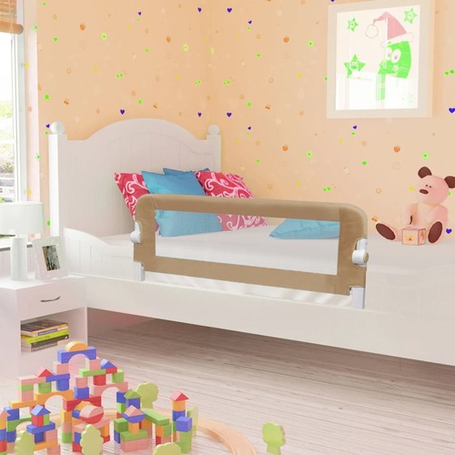 Toddler Safety Bed Rail Taupe 120x42 cm Polyester