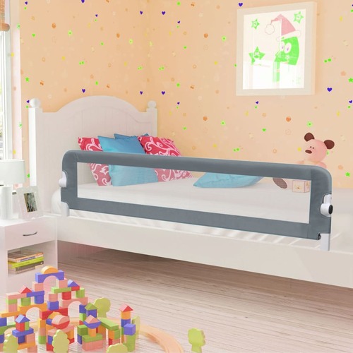 Toddler Safety Bed Rail Grey 180x42 cm Polyester