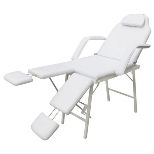 Portable Facial Treatment Chair Faux Leather 185x78x76 cm White