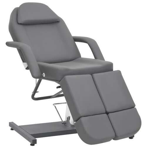 Beauty Treatment Chair Faux Leather Grey 180x62x78 cm
