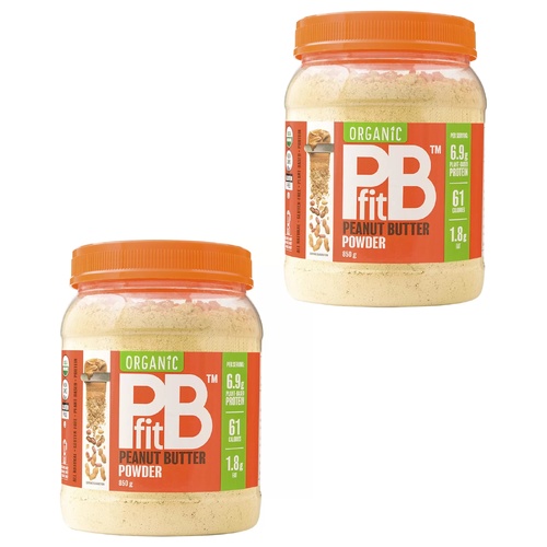 PBFit Organic Peanut Butter Protein Powder 2 x 850g Jar Vegan Gluten Free