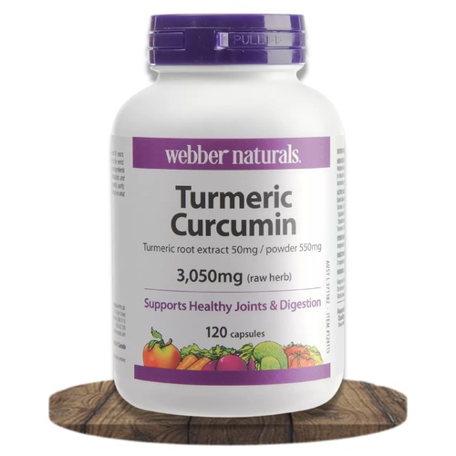 Webber Naturals Tumeric Curcumin 120 Capsules Vegan Gluten Free Supplement