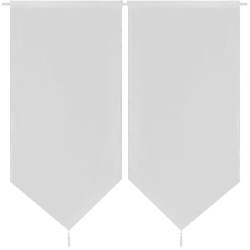 2 Linen-look Sheer Kitchen Curtains 60 x 160 cm White