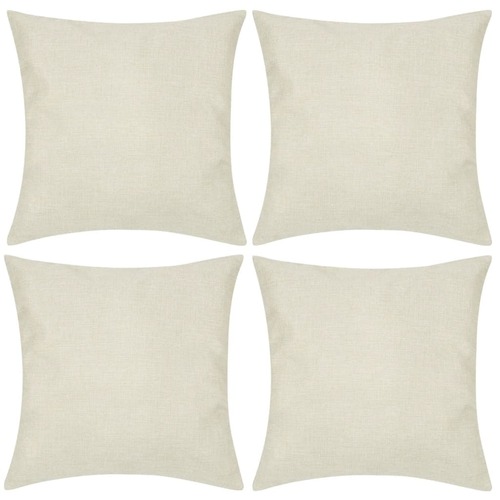4x Cushion Covers Linen-look 40x40 cm Beige