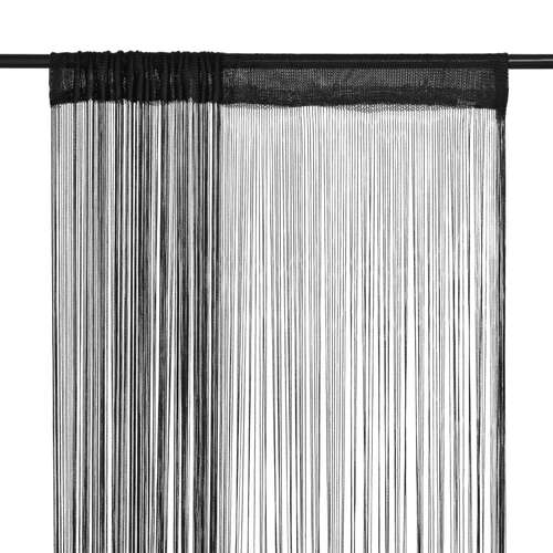 String Curtains 2 pcs 140x250 cm Black