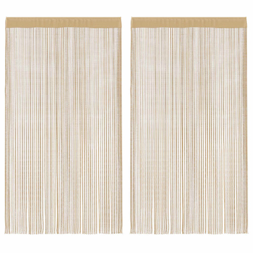 String Curtains 2 pcs 140x250 cm Beige