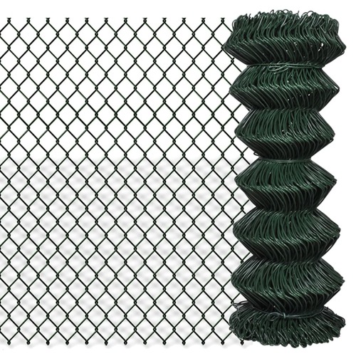 140349 Chain Link Fence Steel 1x25 m Green