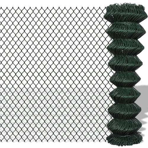 Chain Link Fence Steel 1.5x25 m Green