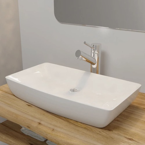 Luxury Ceramic Basin Rectangular Sink White 71 x 39 cm