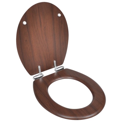 WC Toilet Seat MDF Soft Close Lid Simple Design Wood