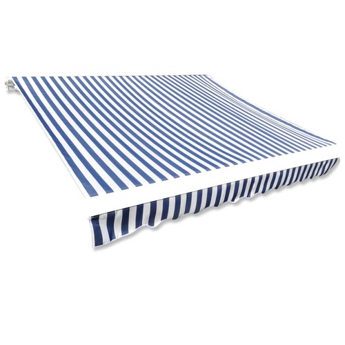 Awning Top Sunshade Canvas Blue & White 4 x 3 m (Frame Not Included)