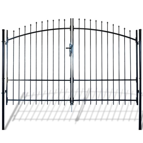 Double Door Fence Gate with Spear Top 300 x 248 cm