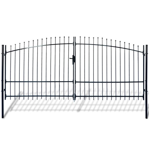 Double Door Fence Gate with Spear Top 400 x 225 cm