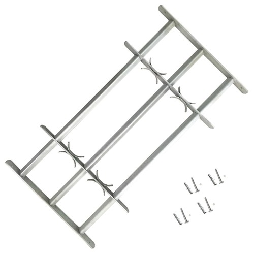 Adjustable Security Grille for Windows with 3 Crossbars 500-650 mm