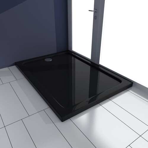 Rectangular ABS Shower Base Tray Black 70 x 100 cm