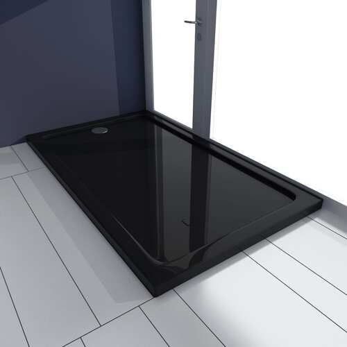 Rectangular ABS Shower Base Tray Black 70 x 120 cm
