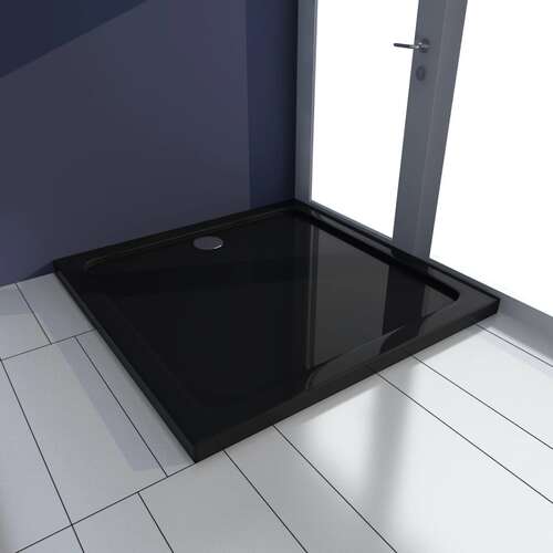 Square ABS Shower Base Tray Black 80 x 80 cm
