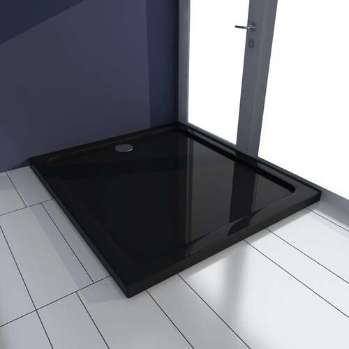 Rectangular ABS Shower Base Tray Black 80 x 90 cm