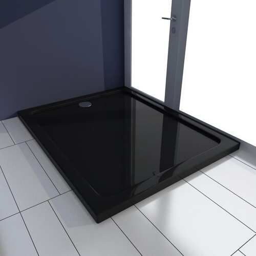Rectangular ABS Shower Base Tray Black 80 x 100 cm
