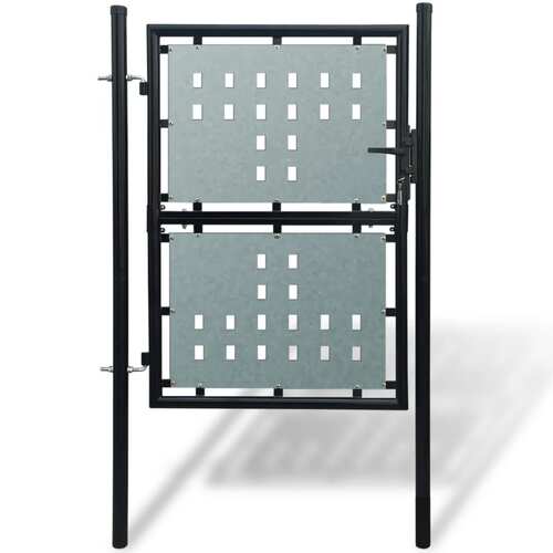 Black Single Door Fence Gate 100 x 200 cm
