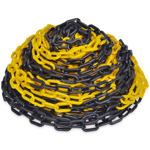30 m Plastic Warning Chain Yellow and Black
