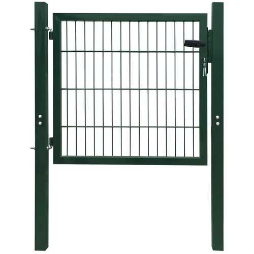 Fence Gate Steel Green 105x150 cm