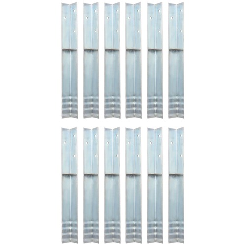L-shaped Ground Anchors 12 pcs Galvanised Steel 5x5x50 cm
