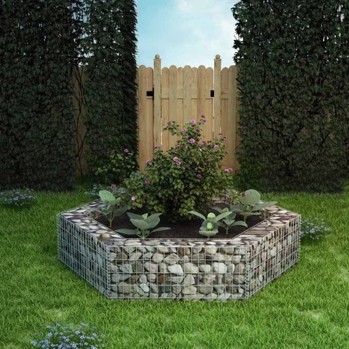 Hexagonal Gabion Raised Bed 200x173x40 cm