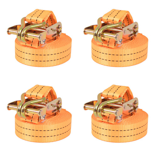 Ratchet Tie Down Straps 4 pcs 1 Tonnes 6mx38mm Orange