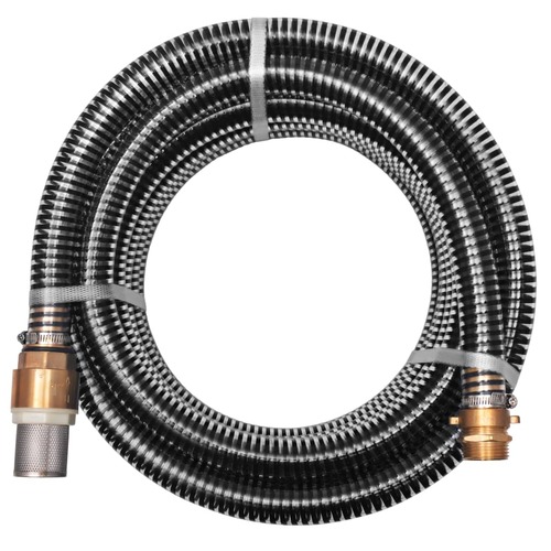 Suction Hose with Brass Connectors 15 m 25 mm Black
