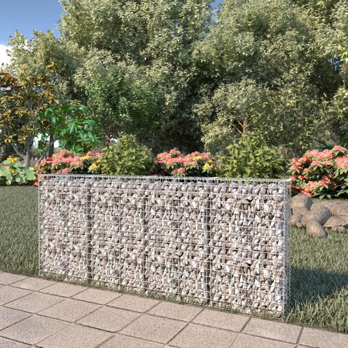 Gabion Wall with Covers Galvanised Steel 200x20x85 cm