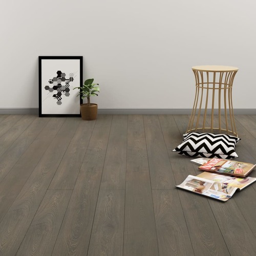 Self-adhesive Flooring Planks 4.46 m² 3 mm PVC Grey and Brown