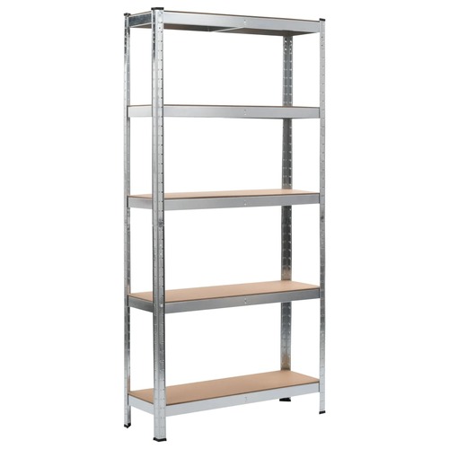 Storage Shelf Silver 90x30x180 cm Steel and MDF