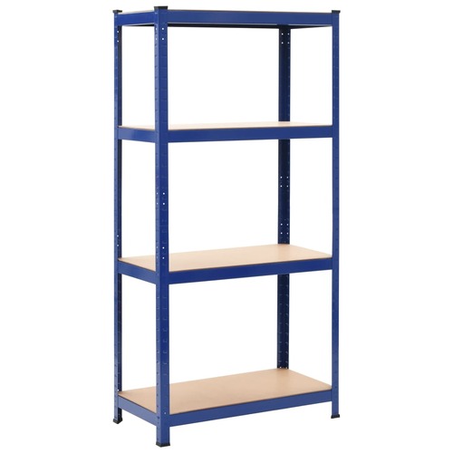 4-Layer Storage Shelf Blue Steel&Engineered Wood