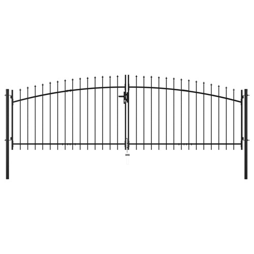 Double Door Fence Gate with Spear Top 400x150 cm