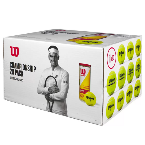 60 x Wilson Championship Tennis Balls Value Bulk Pack Improved Performance
