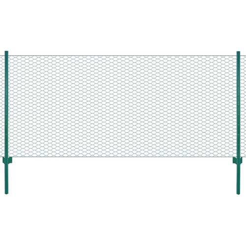 Wire Mesh Fence with Posts Steel 25x1 m Green