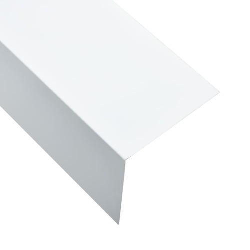 L-shape 90° Angle Sheets 5 pcs Aluminium White 170cm 100x100 mm