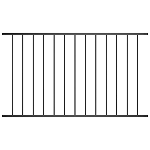 Fence Panel Powder-coated Steel 1.63x1 m Black