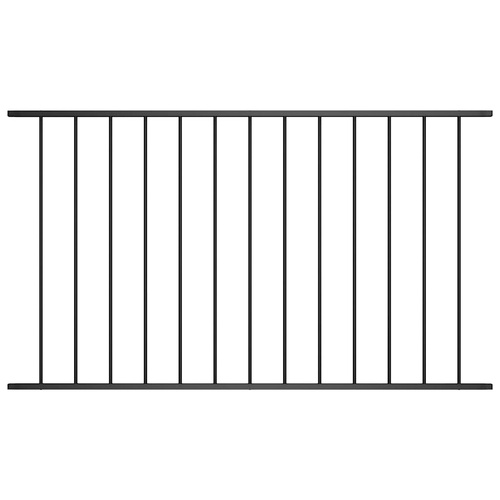 Fence Panel Powder-coated Steel 1.63x1.25 m Black