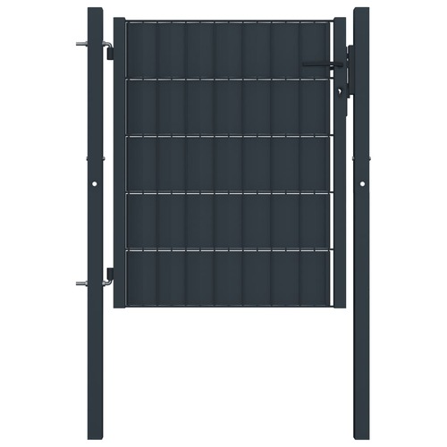 Fence Gate PVC and Steel 100x101 cm Anthracite