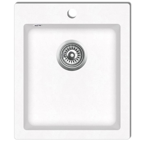 Overmount Kitchen Sink Single Basin Granite Cream White