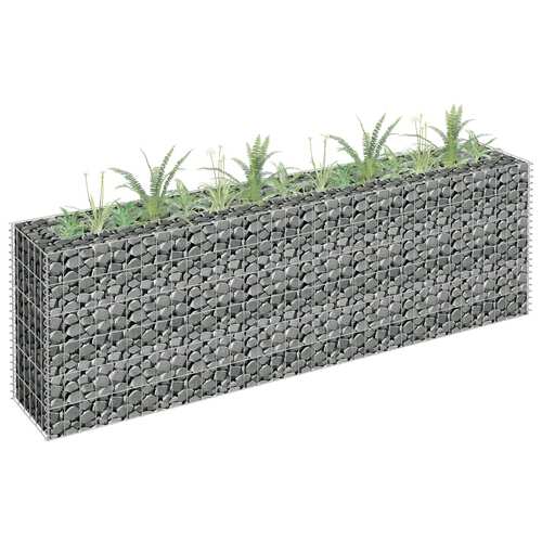 Gabion Raised Bed Galvanised Steel 180x30x60 cm