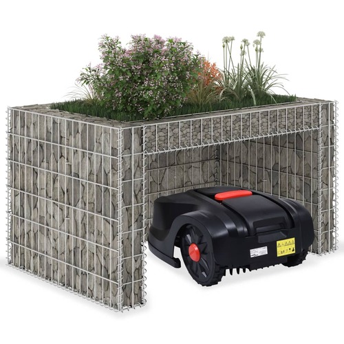 Lawn Mower Garage with Raised Bed 110x80x60 cm Steel Wire