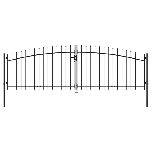 Double Door Fence Gate with Spear Top 400x200 cm
