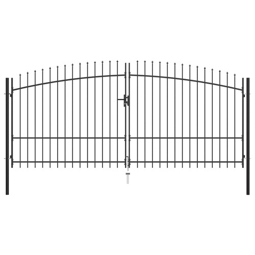 Double Door Fence Gate with Spear Top 400x225 cm