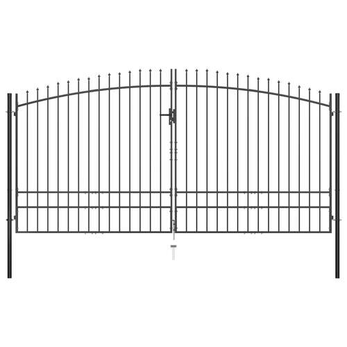 Double Door Fence Gate with Spear Top 400x248 cm