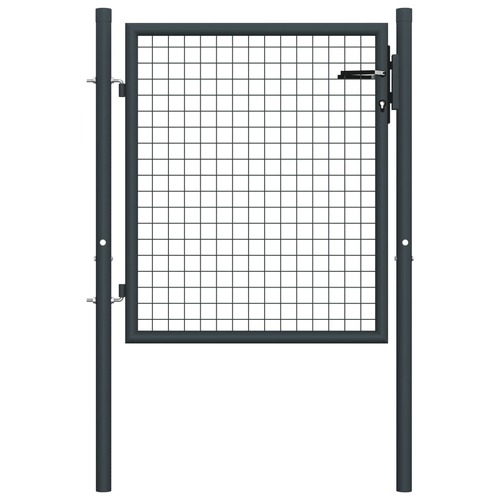 Mesh Garden Gate Galvanised Steel 100x125 cm Grey