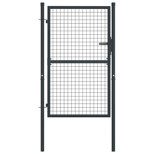 Mesh Garden Gate Galvanised Steel 100x175 cm Grey