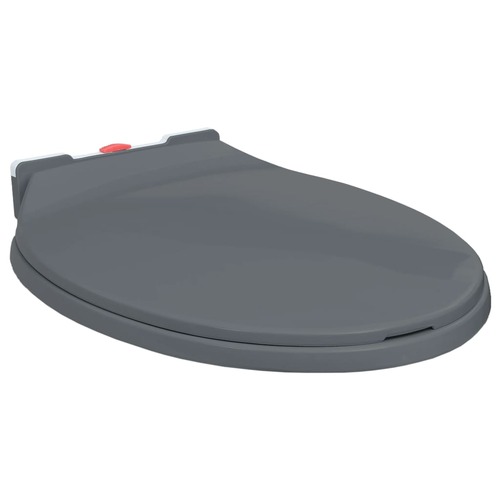 Soft-Close Toilet Seat Quick Release Grey Oval